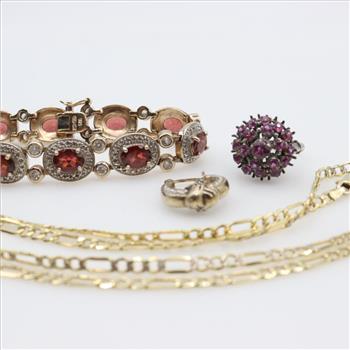 Sterling Silver Gold-plated Jewelry, 4 Pieces