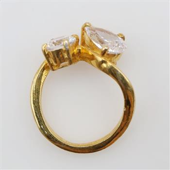 Sterling Silver GP Clear Stone Ring