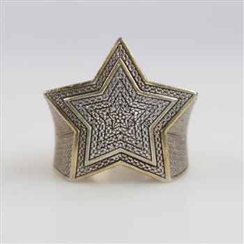 Sterling Silver GP Diamond Accent Star Ring