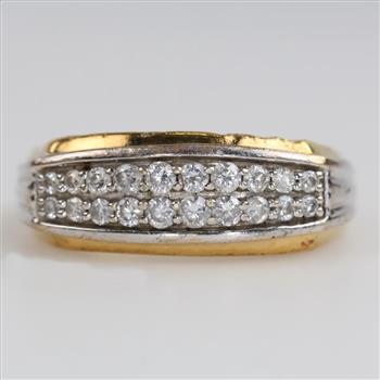 Sterling Silver GP Diamond Ring