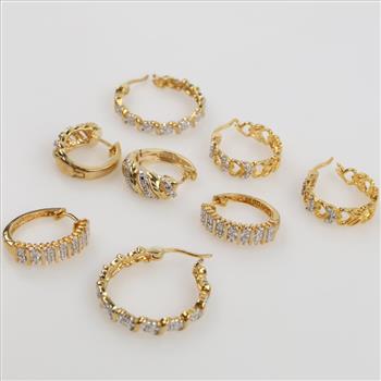 Sterling Silver GP Earrings, 8 Pieces