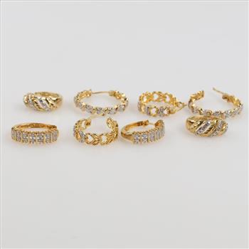 Sterling Silver GP Earrings, 8 Pieces