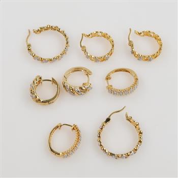 Sterling Silver GP Earrings, 8 Pieces