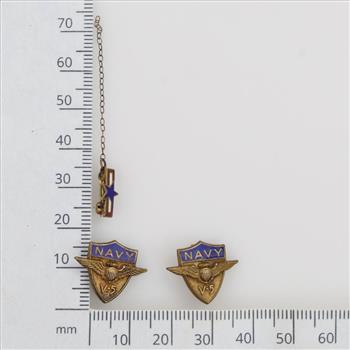 Sterling Silver GP Military Pins, 3 Pieces