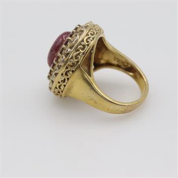 Sterling Silver GP Red Stone Ring