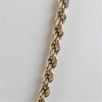 Sterling Silver GP Rope Chain Necklace