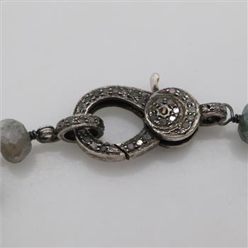 Sterling Silver Gray Bead Bracelet