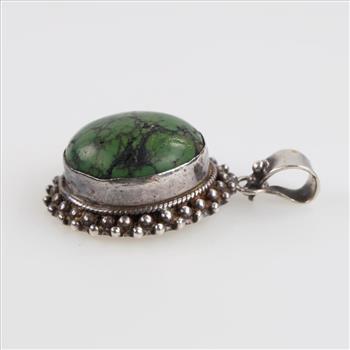 Sterling Silver Green Stone Pendant
