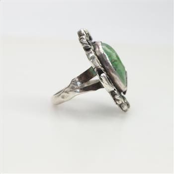 Sterling Silver Green Stone Ring