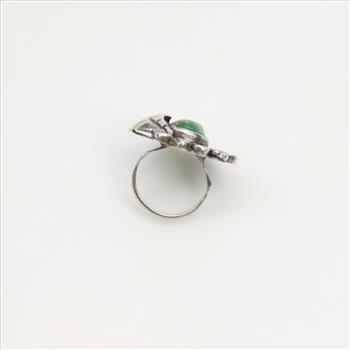Sterling Silver Green Stone Ring