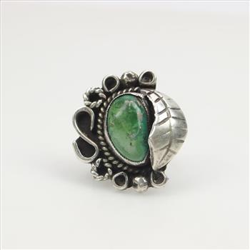 Sterling Silver Green Stone Ring