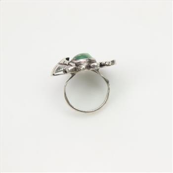 Sterling Silver Green Stone Ring