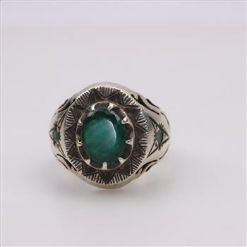 Sterling Silver Green Stone Ring