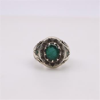 Sterling Silver Green Stone Ring