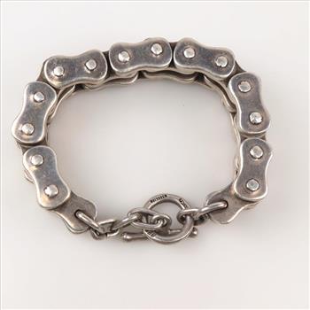 Sterling Silver Heavy Bike Chain Bracelet