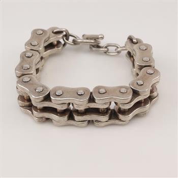 Sterling Silver Heavy Bike Chain Bracelet