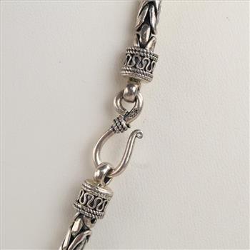 Sterling Silver Heavy Byzantine Chain Necklace