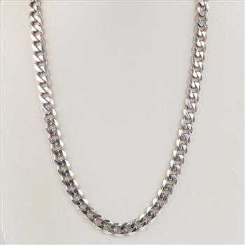 Sterling Silver Heavy Curb Chain Necklace