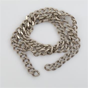 Sterling Silver Heavy Curb Chain Necklace