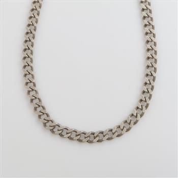 Sterling Silver Heavy Curb Chain Necklace