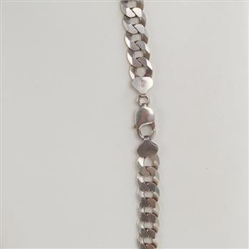 Sterling Silver Heavy Curb Chain Necklace