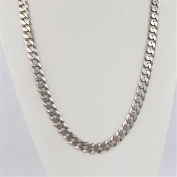 Sterling Silver Heavy Curb Chain Necklace