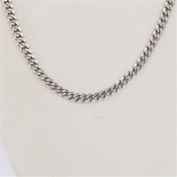 Sterling Silver Heavy Curb Chain Necklace