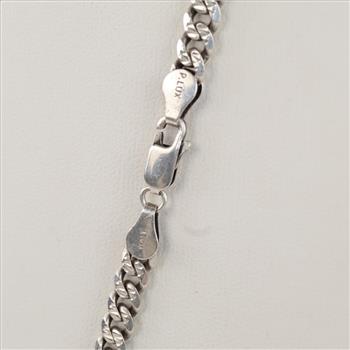 Sterling Silver Heavy Curb Chain Necklace