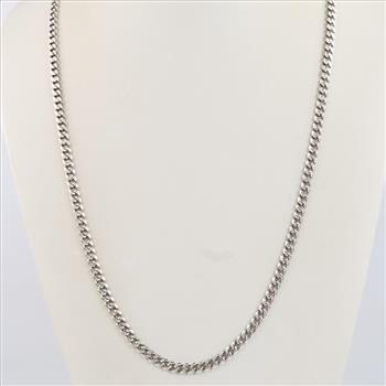 Sterling Silver Heavy Curb Chain Necklace