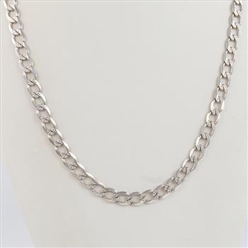 Sterling Silver Heavy Curb Chain Necklace
