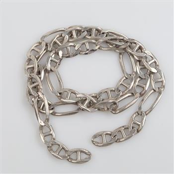 Sterling Silver Heavy Figaro Chain Necklace