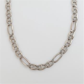Sterling Silver Heavy Figaro Chain Necklace