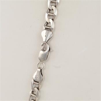 Sterling Silver Heavy Mariner Chain Necklace