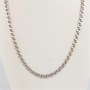 Sterling Silver Heavy Mariner Chain Necklace