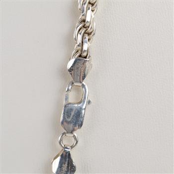 Sterling Silver Heavy Rope Chain Necklace
