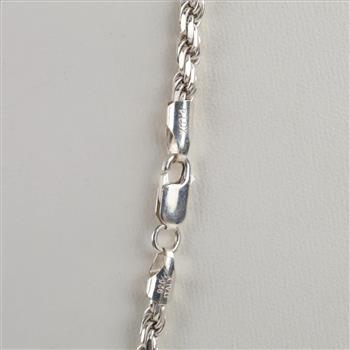 Sterling Silver Heavy Rope Chain Necklace