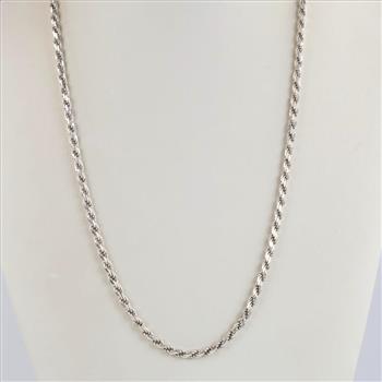 Sterling Silver Heavy Rope Chain Necklace