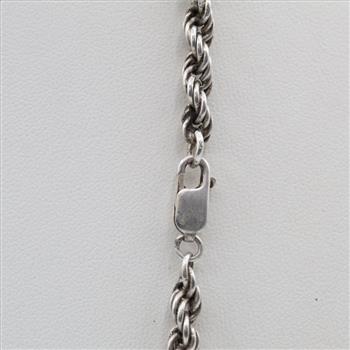Sterling Silver Heavy Rope Chain Necklace