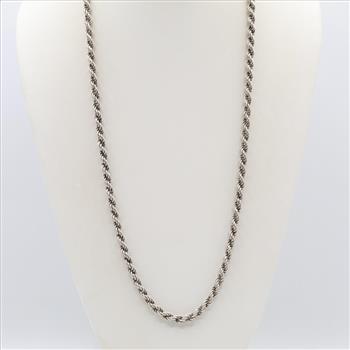 Sterling Silver Heavy Rope Chain Necklace
