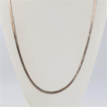 Sterling Silver Herringbone Chain Necklace