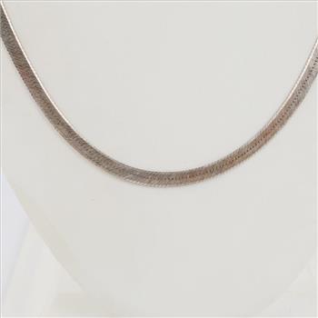 Sterling Silver Herringbone Chain Necklace