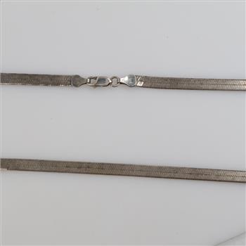 Sterling Silver Herringbone Chain Necklace