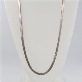 Sterling Silver Herringbone Chain Necklace