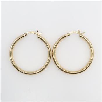 Sterling Silver Hollow Hoop Earrings