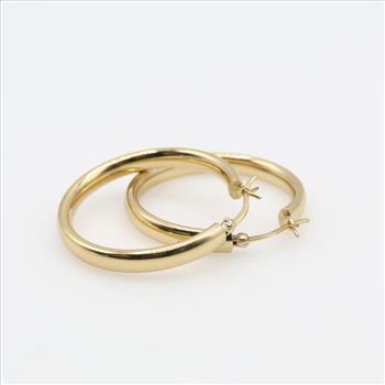 Sterling Silver Hollow Hoop Earrings