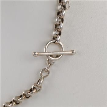 Sterling Silver Hollow Rolo Link Necklace