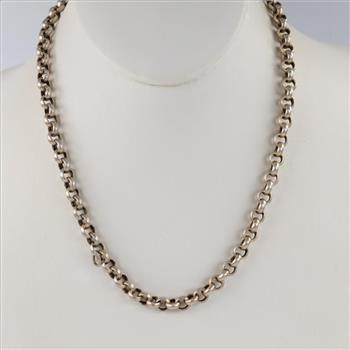 Sterling Silver Hollow Rolo Link Necklace