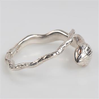 Sterling Silver Hollow Snake Cuff Bracelet