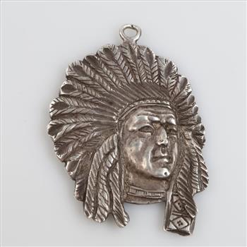 Sterling Silver Indian Head Pendant