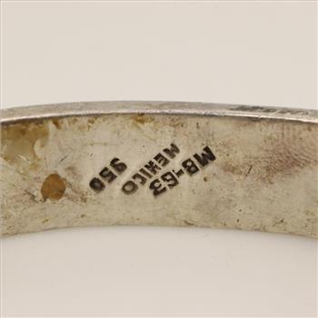 Sterling Silver Inlay Turquoise Bangle Bracelet